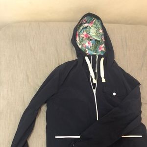 Jcrew navy zip up windbreaker hoodie